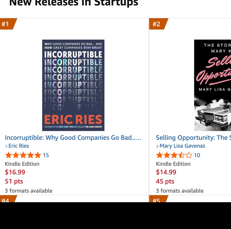 Incorruptible reaches #1 New Release in Startups on Amazon