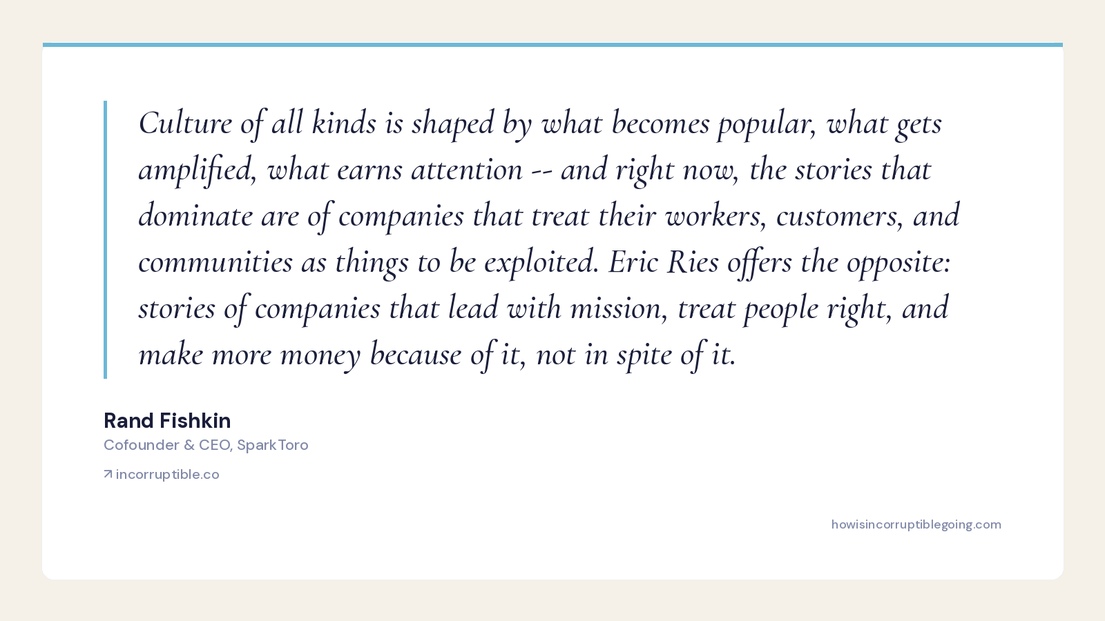 Rand Fishkin endorses Incorruptible