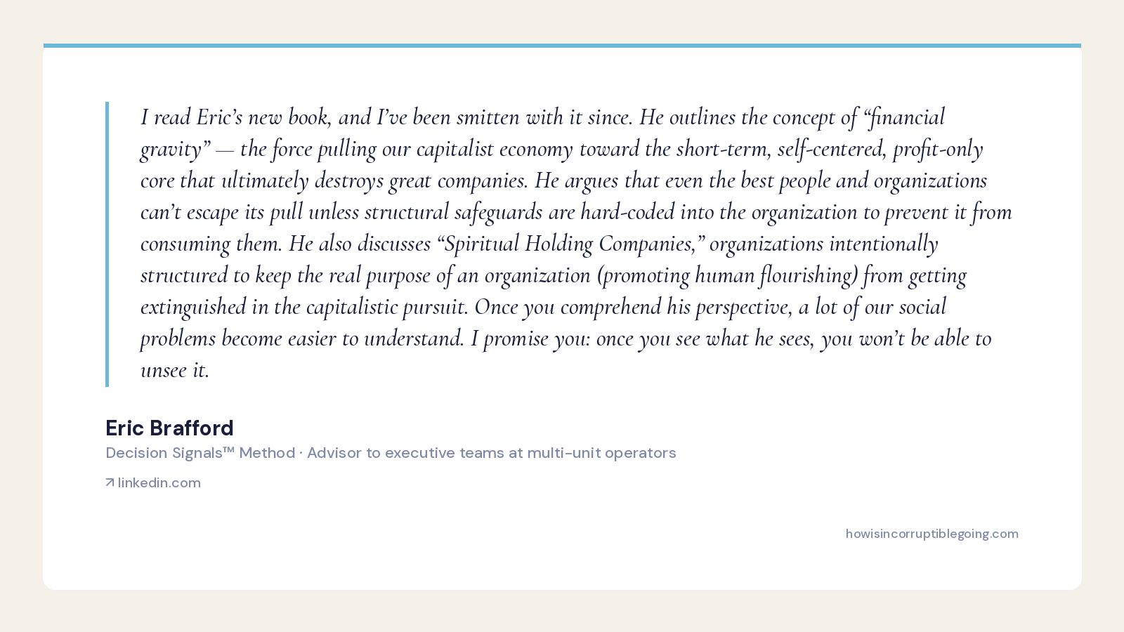 Eric Brafford (Decision Signals Method · Advisor to executive teams) — 'once you see what he sees, you won't be able to unsee it'