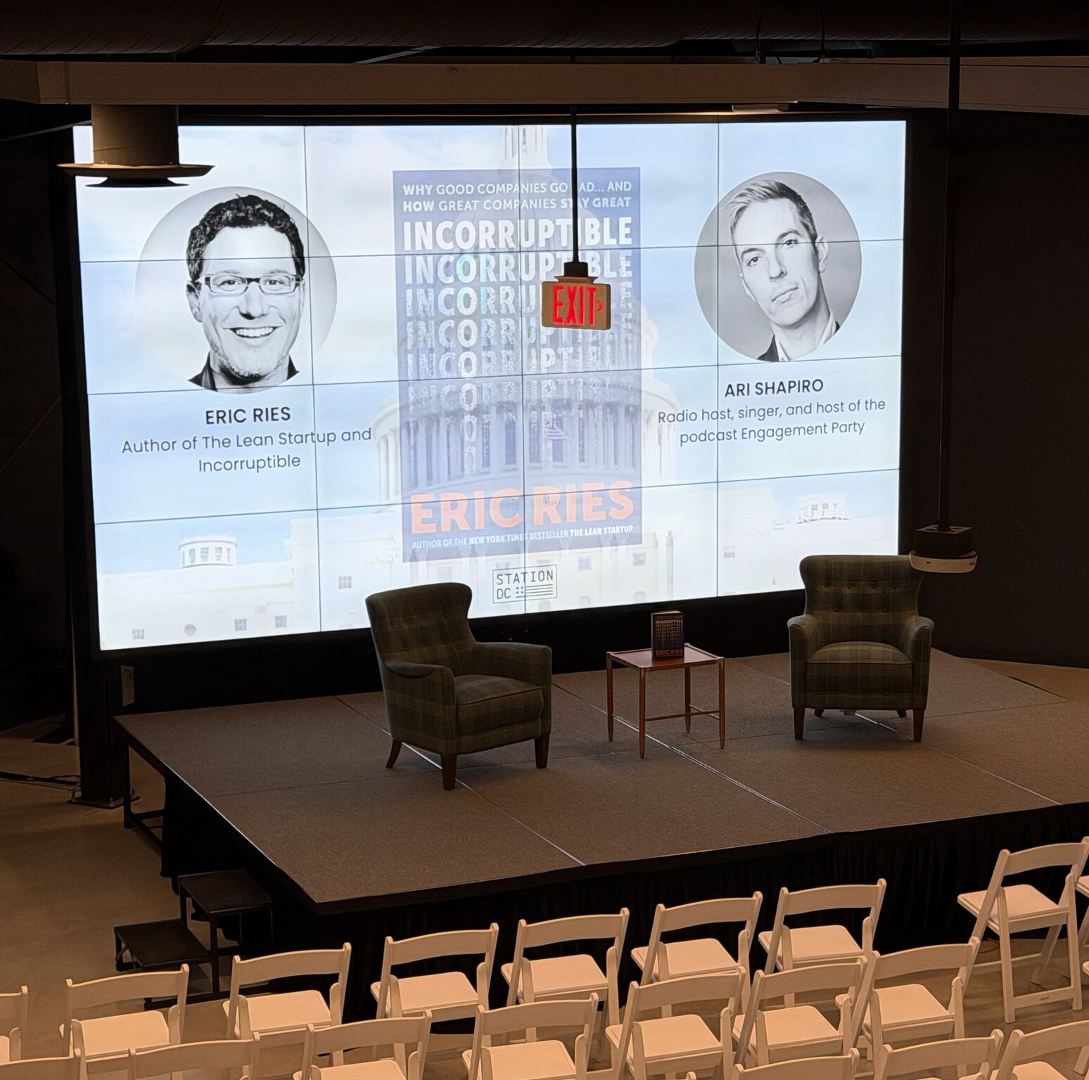 Pre-event view of the empty STATION DC stage and audience seating
